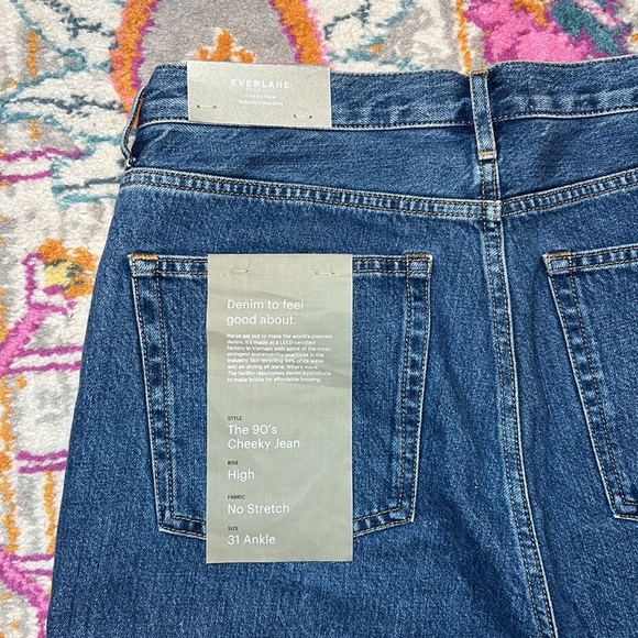 Everlane The 90's Cheeky Jean High Waist No Stretch Medium Blue NWT Size 31 - Picture 9 of 14